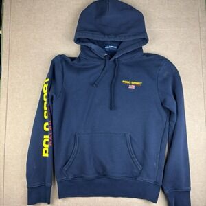 Polo Sport Ralph Lauren Hoodie Men's S Navy Blue Logo Pullover Sweatshirt